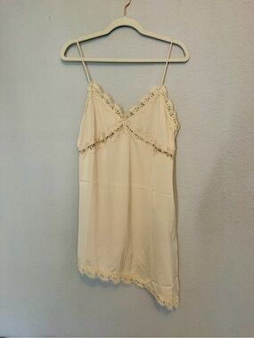 Women’s Lace Trim Slip Dress - Cream